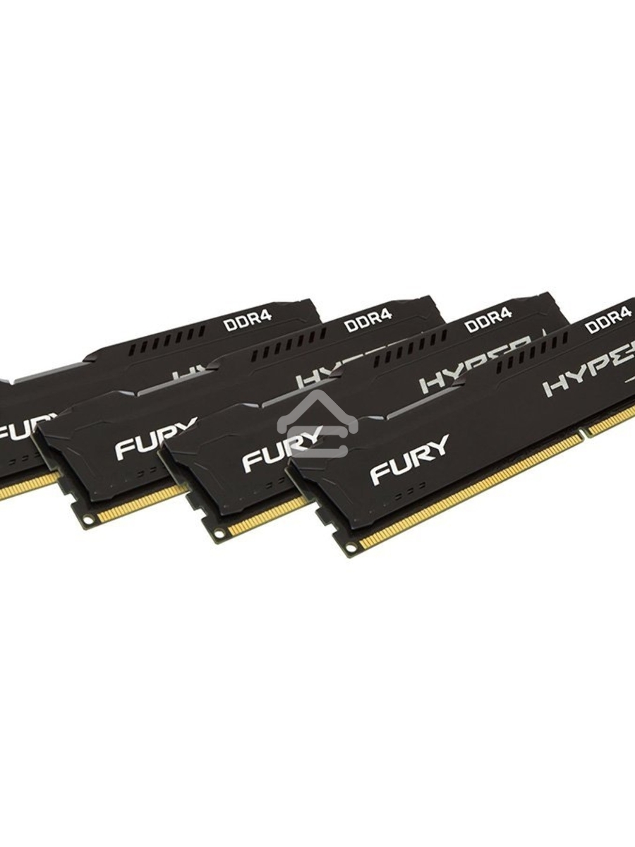Оперативная память Kingston HyperX Fury, DDR4, 16GB (4x4GB), 3200MHz, CL16, DIMM, с радиатором