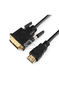 Кабель HDMI-DVI Cablexpert CC-HDMI-DVI-10MC, 19M/19M, single link, медь, позол.разъемы, экран, 10м, черный, пакет