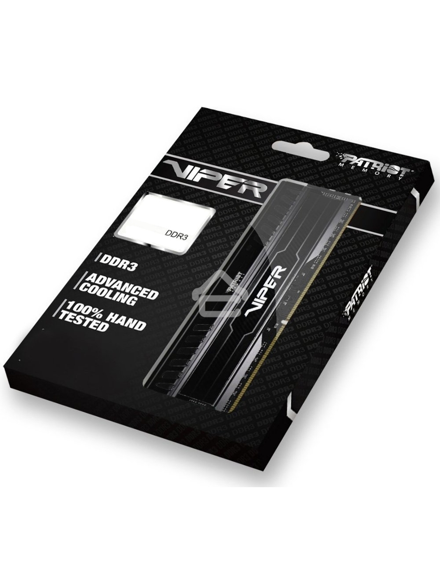 Оперативная память Patriot Viper 3, DDR3, 16GB (2x8 GB), 1600 MHz, CL10, DIMM, радиатор, черный