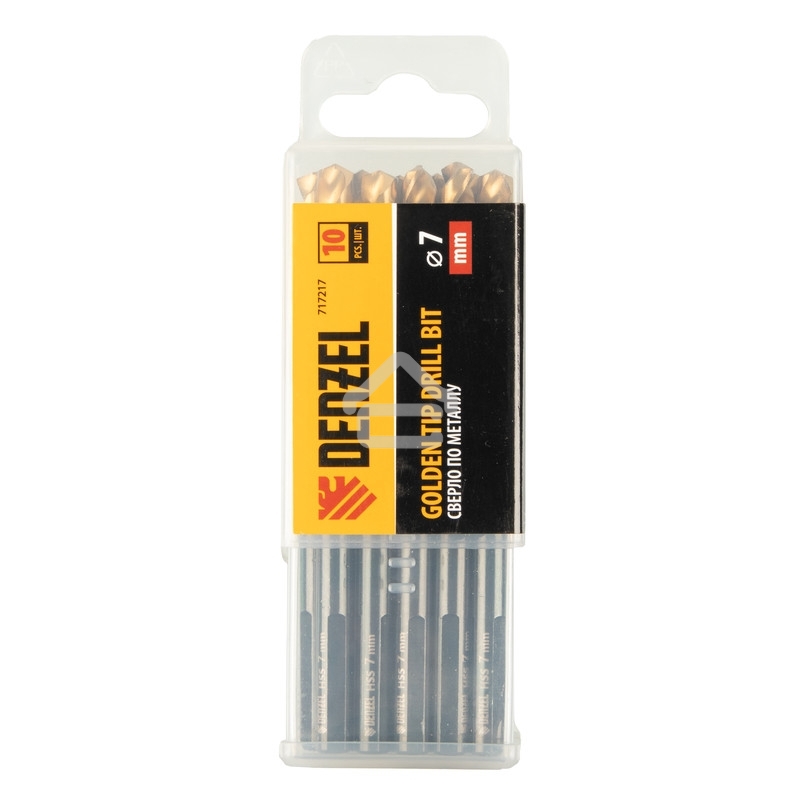 Сверло по металлу, 7 мм, HSS-Tin, Golden Tip, 10 шт. Denzel