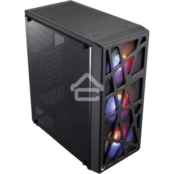 Компьютерный корпус Aerocool/Formula MANA черный без БП ATX 6x120мм 2xUSB 2.0 1xUSB 3.0 audio bott PSU