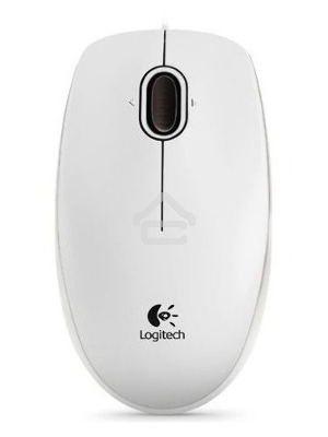 Мышь проводная Logitech B100 белый, 1000 dpi, USB, кнопки - 3