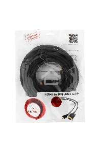 Кабель HDMI-DVI Cablexpert CC-HDMI-DVI-10MC, 19M/19M, single link, медь, позол.разъемы, экран, 10м, черный, пакет