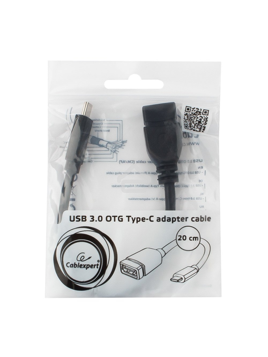 Переходник Cablexpert Переходник USB OTG, USB Type-C/USB 3.0F, пакет (A-OTG-CMAF3-01)