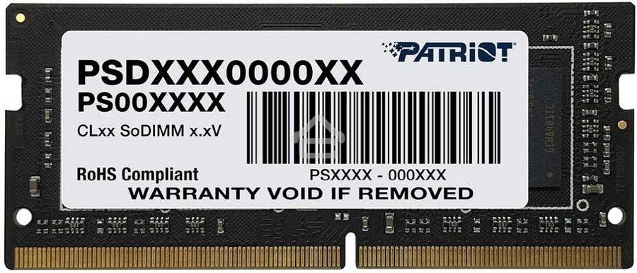 Оперативная память Patriot Signature, DDR4, 4GB (1x4 GB), 2666 MHz, CL19, SO-DIMM
