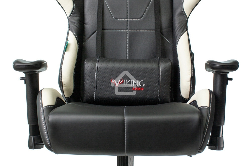 Кресло игровое Бюрократ VIKING 5 AERO WHITE черный/белый искусственная кожа