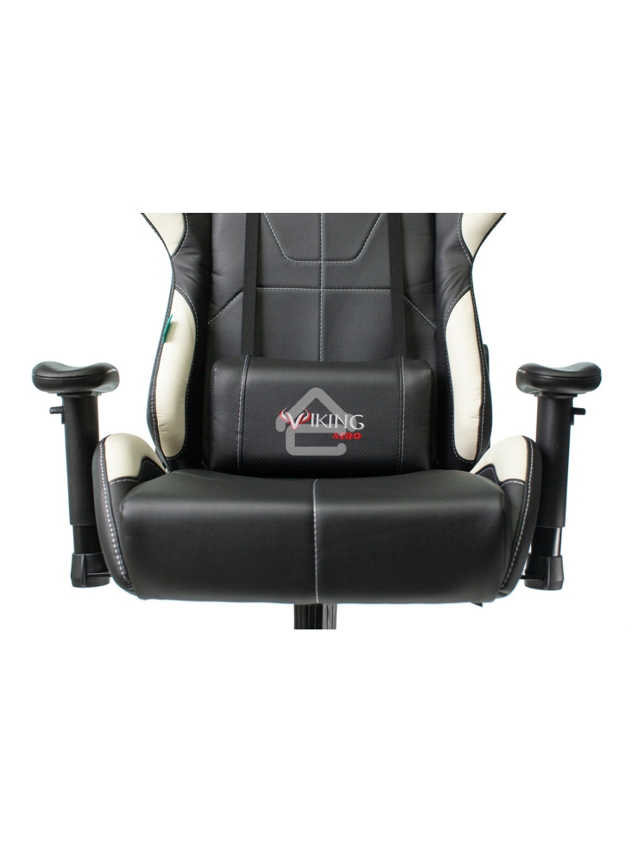 Кресло игровое Бюрократ VIKING 5 AERO WHITE черный/белый искусственная кожа