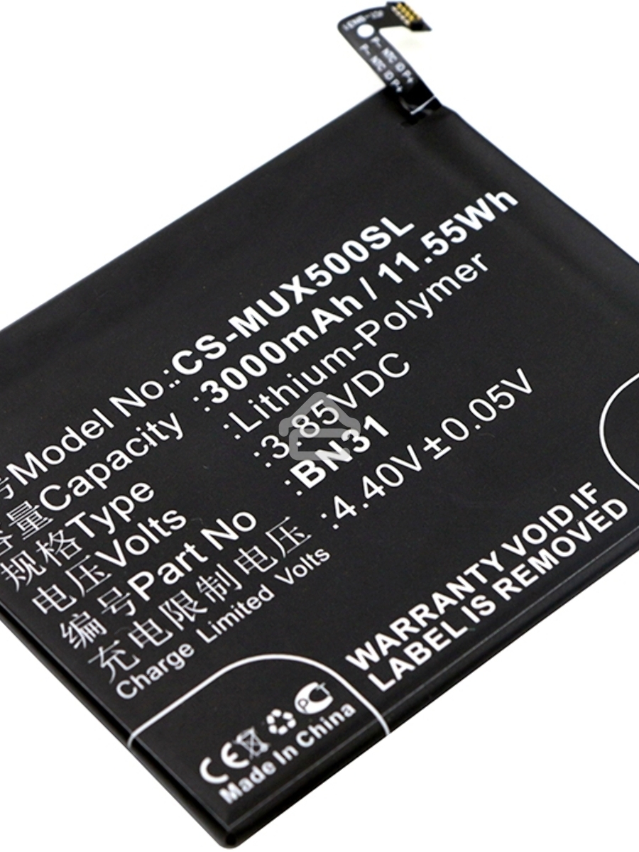Аккумулятор CameronSinoCS-MUX500SL BN31 для Xiaomi 5X, MDE63.85V / 3000mAh / 11.55Wh