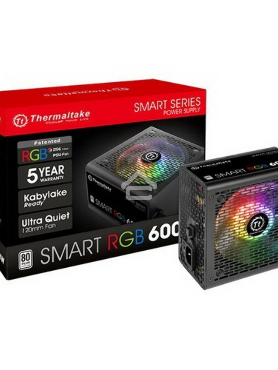 Блок питания Thermaltake Smart RGB (PS-SPR-0600NHSAWE-1), 600Вт, 80 PLUS, 120мм, черный