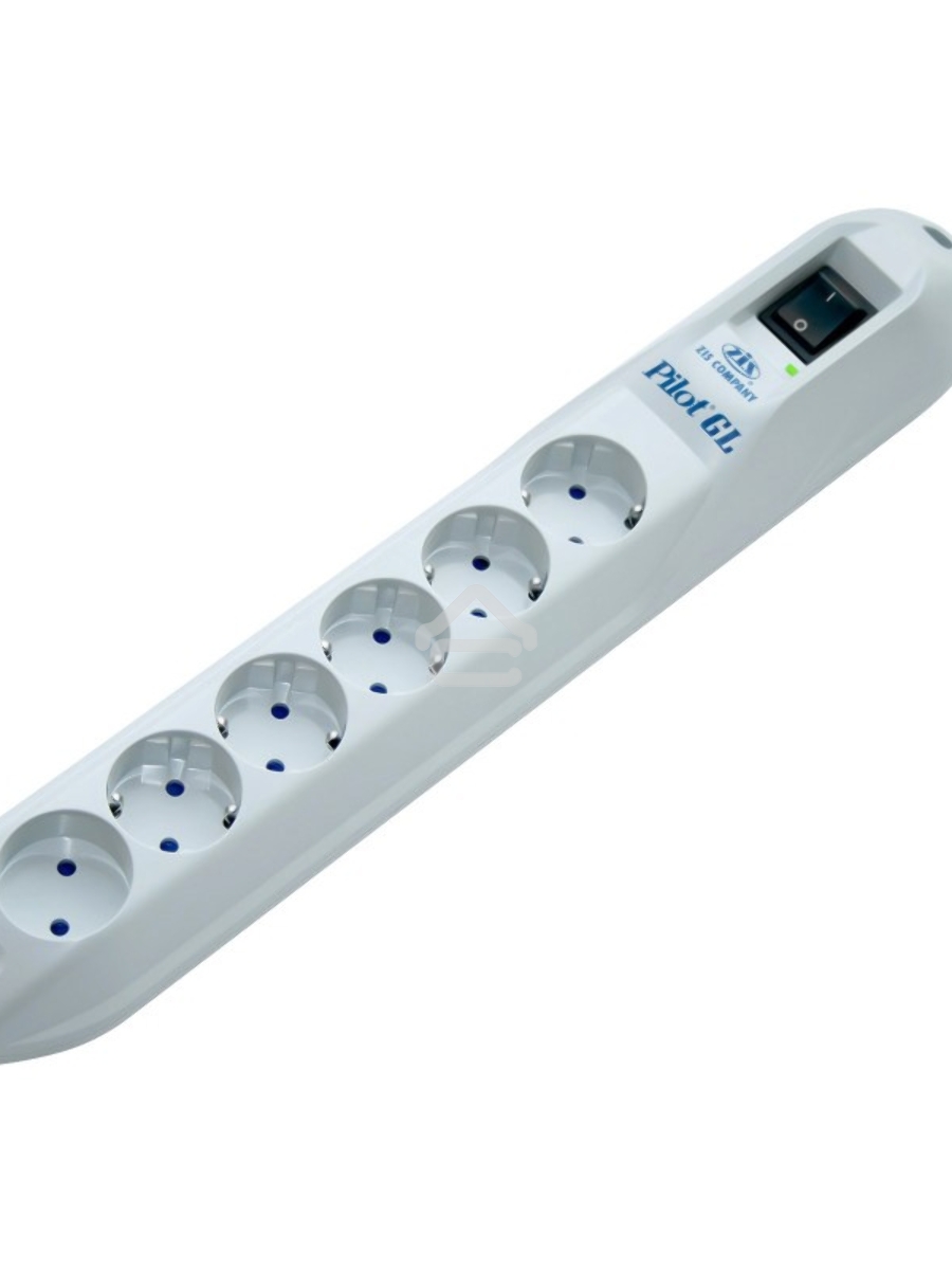 Сетевой фильтр Pilot GL 6 розеток (5 евро + 1 без заземления) 10 м Surge protector Pilot GL 6 outlets (5 euro + 1 without ground) 10A / 2.2kVt, 10m