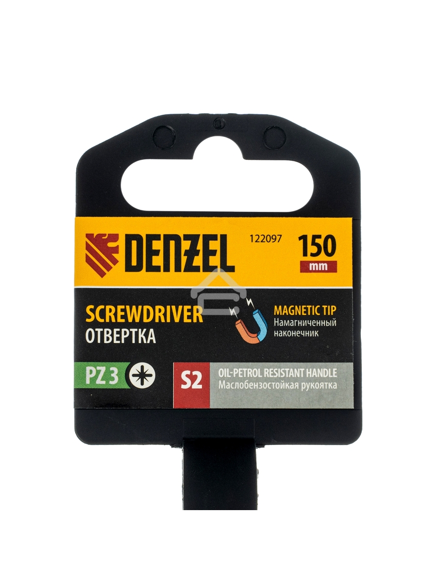 Отвертка, PZ3x150 мм, S2, 3к рукоятка Denzel