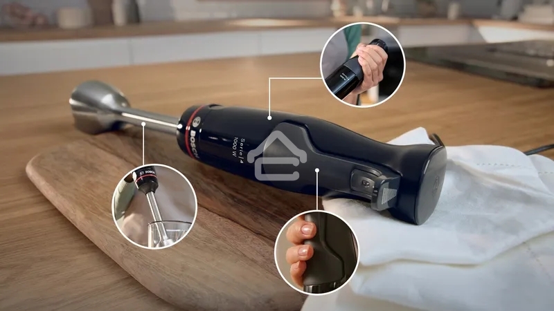 Блендер погружной Bosch MSM4B621, 1000Вт, черный