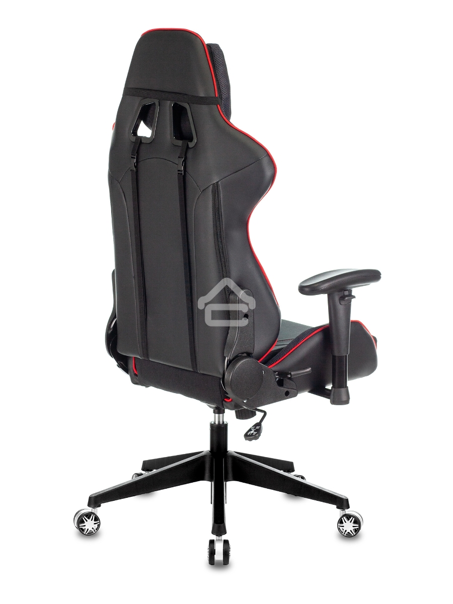 Кресло игровое Бюрократ VIKING 4 AERO RUS белый/синий/красный/черный, искусст. кожа/ткань, две подушки