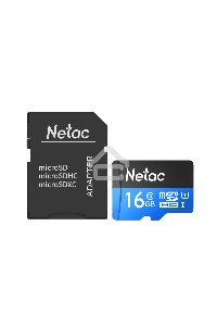 Флеш карта microSDHC 16GB Netac P500 <NT02P500STN-016G-R>  (с SD адаптером) 80MB/s
