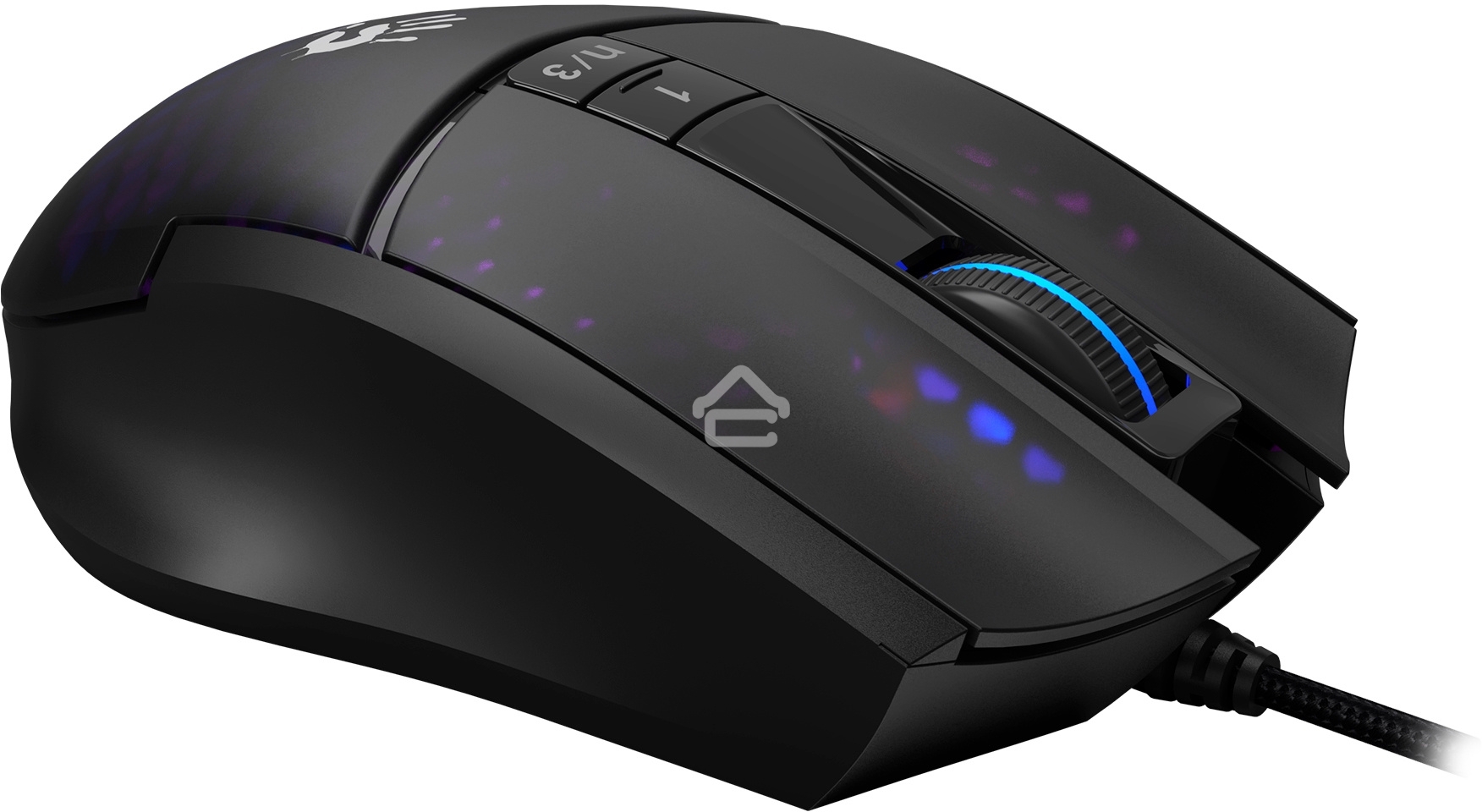 Мышь проводная A4Tech Bloody L65 Max черный/фиолетовый, 12000 dpi, USB, кнопки - 7