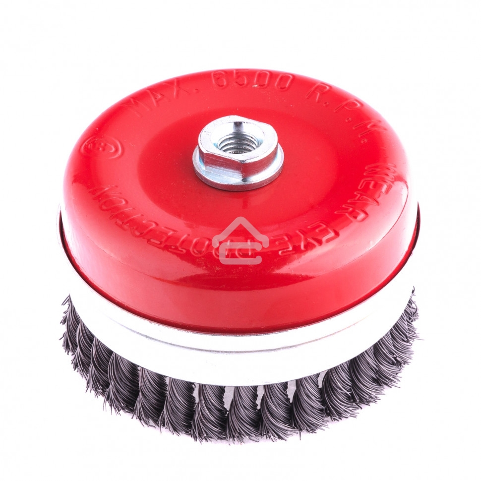 Щетка Matrix для УШМ Heavy Duty, 125 мм, М14, Чашка, крученая проволока 0,5 мм