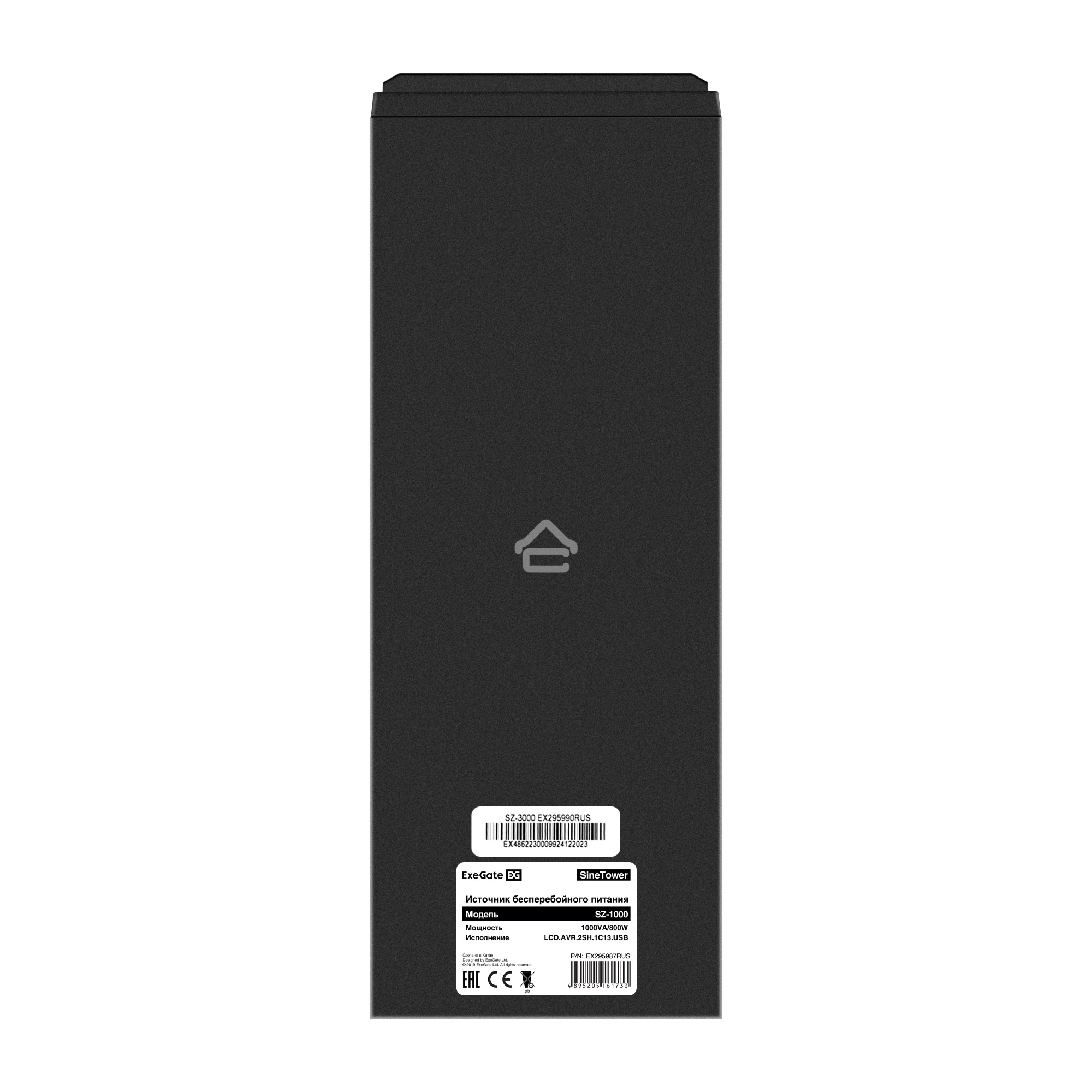 Комплект ИБП EX295987RUS + батарея 120Aч EX282988RUS 2шт (инвертор, синус, для котла) ExeGate SineTower SZ-1000.LCD.AVR.2SH.1C13.USB <1000VA/800W, чистый синусоида, LCD дисплей, AVR, 2*Schuko+1*C13, USB, линейно-интерактивный, Black> + батарея ExeGate DT 