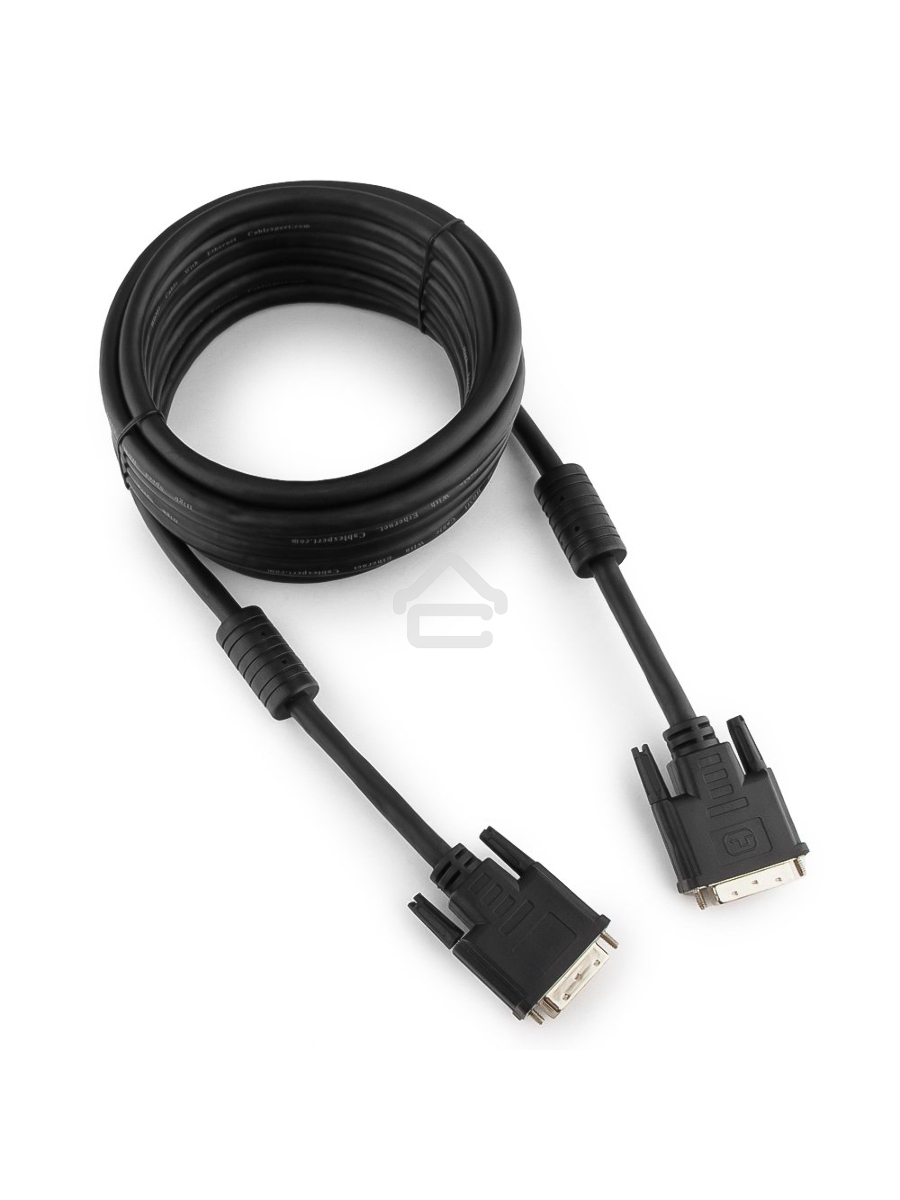 Кабель DVI-D dual link Gembird/Cablexpert CC-DVI2-BK-15, 25M/25M, 4.5м, черный, экран, феррит.кольца, пакет