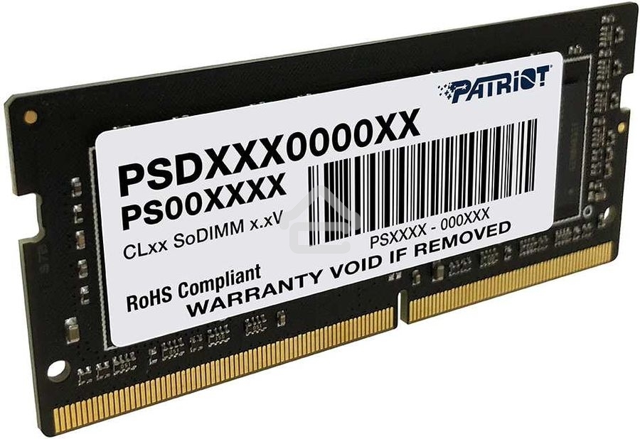 Оперативная память Patriot Signature, DDR4, 4GB (1x4 GB), 2666 MHz, CL19, SO-DIMM