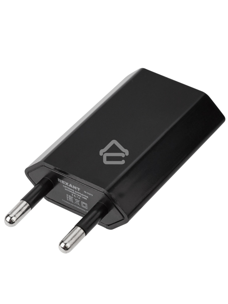 Сетевое зарядное устройство Rexant USB, 5V, 1 A, черный
