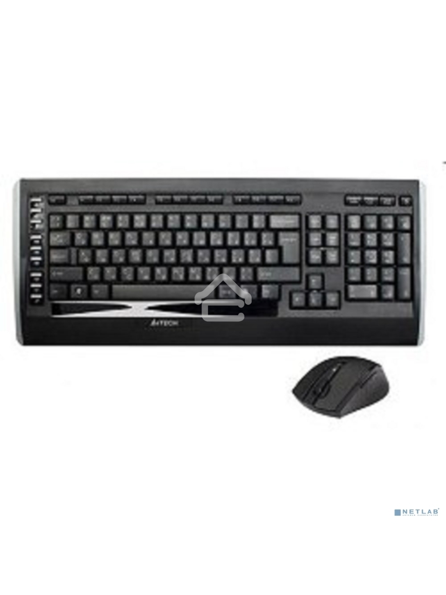 Клавиатура + мышь A4TECH W 9300F USB (черный), 2.4G наноприемник