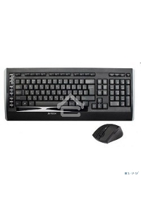 Клавиатура + мышь A4TECH W 9300F USB (черный), 2.4G наноприемник