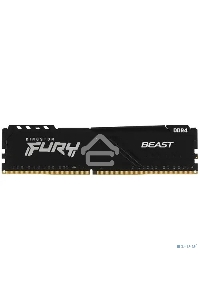 Оперативная память Kingston Fury Beast, DDR4, 16GB (1x16GB), 3200MHz, CL16, с радиатором, чёрный