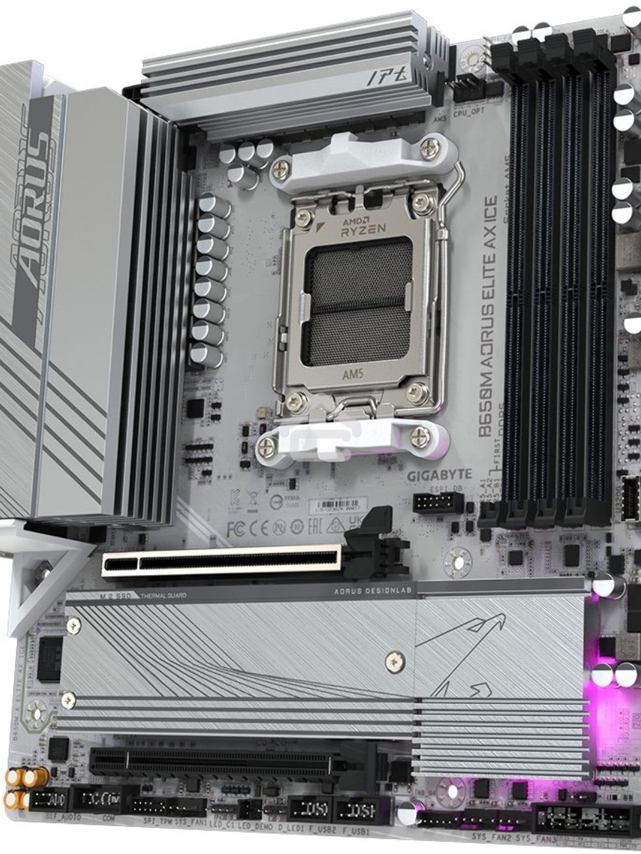 Материнская плата Gigabyte B650M AORUS ELITE AX ICE SocketAM5 AMD B650 4xDDR5 mATX AC`97 8ch(7.1) 2.5Gg RAID+HDMI+DP