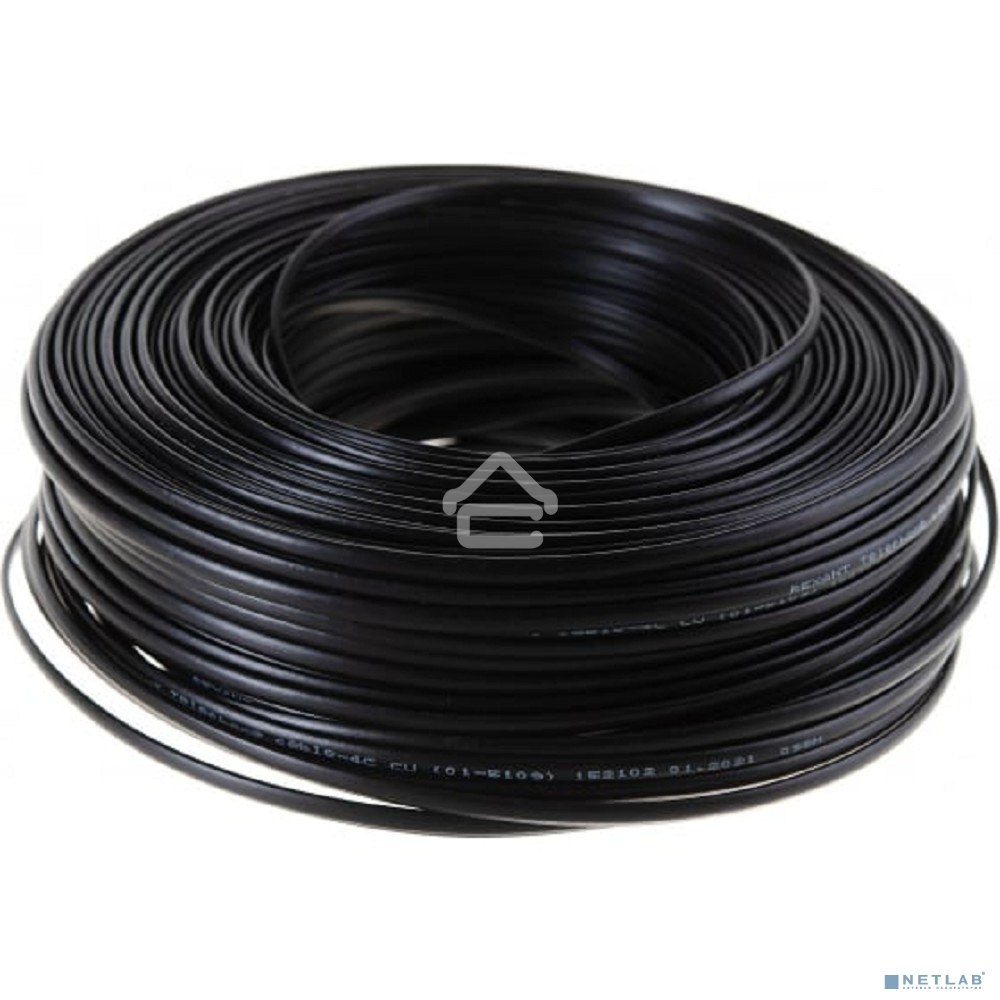 Телефонный кабель Rexant ШТЛП 4 жилы Cu, черный, 100 м