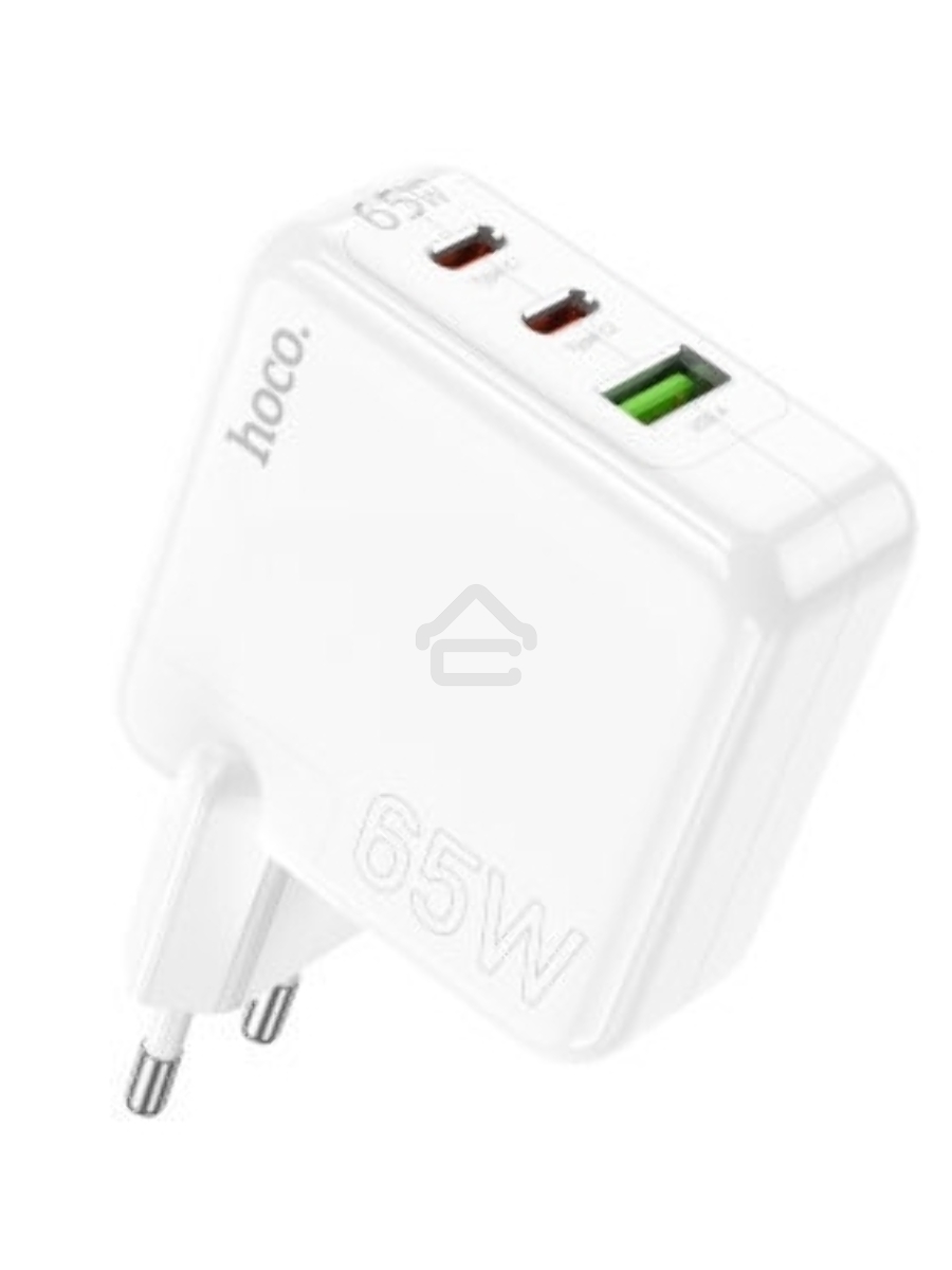 Блок питания (сетевой адаптер) HOCO C115A 2 Type-C/USB-А, белый