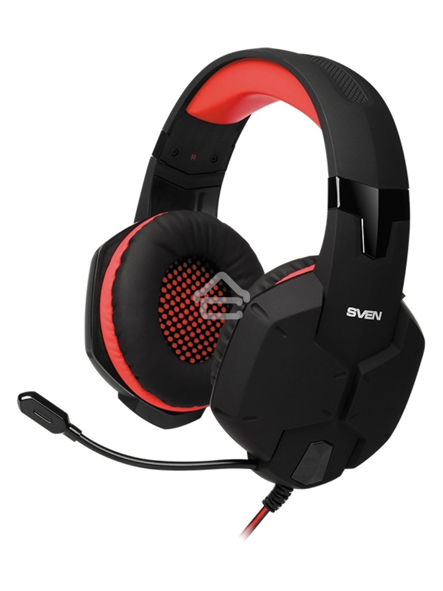 Игровые стереонаушники с микрофоном SVEN AP-G988MV, черный-красный Игровые стереонаушники с микрофоном SVEN AP-G988MV, черный-красный
