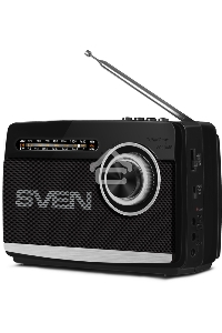 Радиоприёмник SVEN SRP-535 чёрный (3 Вт, FM/AM/SW, USB, SD/microSD, 900 мАч, 2 х D/UM, фонарь)
