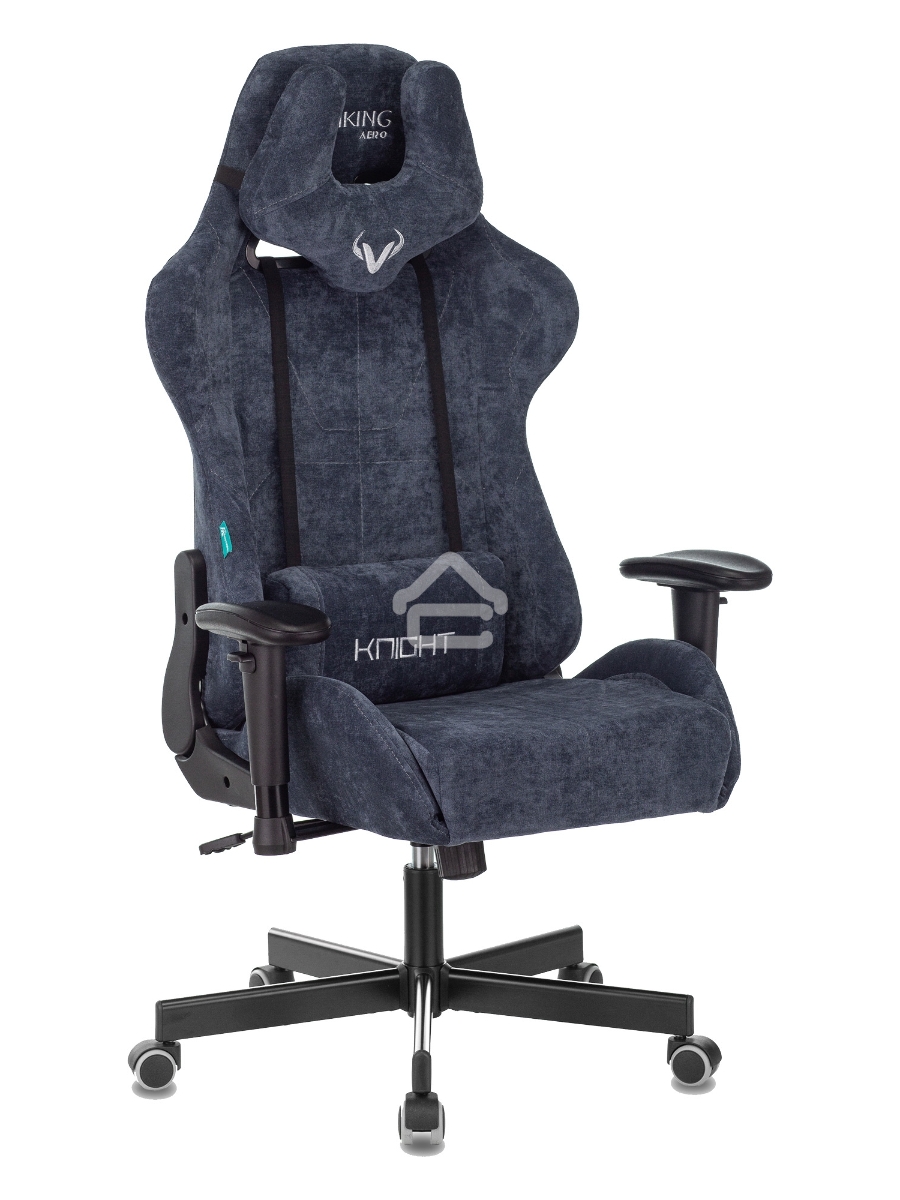 Кресло игровое Бюрократ VIKING KNIGHT LT27 FABRIC синий крестовина металл/пластик