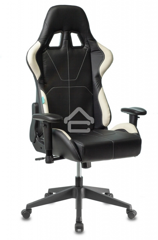 Кресло игровое Бюрократ VIKING 5 AERO WHITE черный/белый искусственная кожа