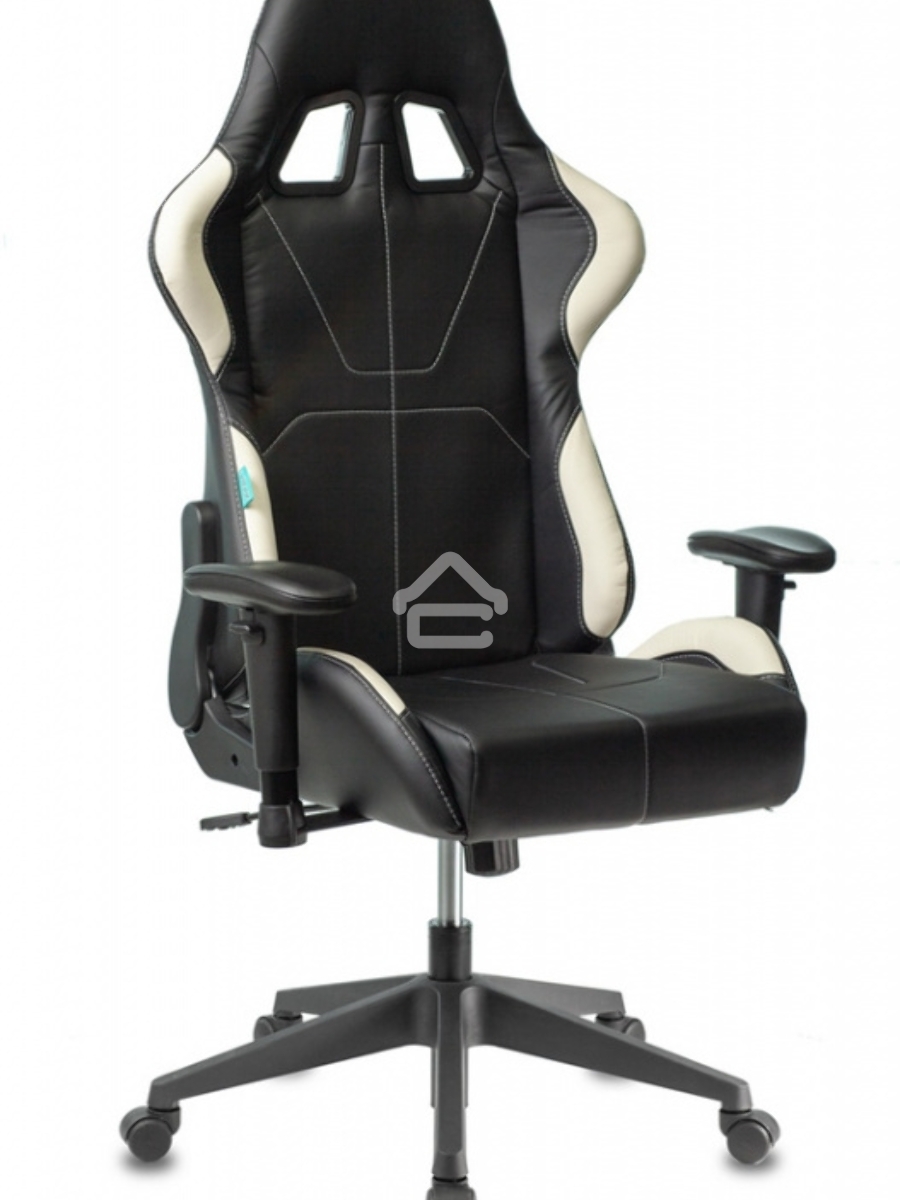 Кресло игровое Бюрократ VIKING 5 AERO WHITE черный/белый искусственная кожа