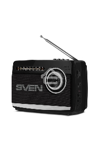 Радиоприёмник SVEN SRP-535 чёрный (3 Вт, FM/AM/SW, USB, SD/microSD, 900 мАч, 2 х D/UM, фонарь)