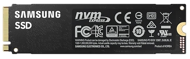 Накопитель SSD Samsung 980 PRO, 1TB, PCIe 4.0 x4, M.2 2280, NVMe, R/W 7000/5000