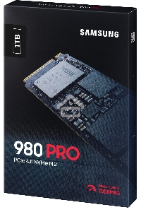 Накопитель SSD Samsung 980 PRO, 1TB, PCIe 4.0 x4, M.2 2280, NVMe, R/W 7000/5000, с радиатором