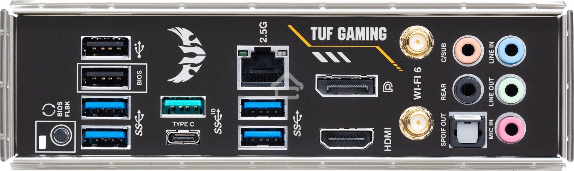 Материнская плата ASUS TUF GAMING B550-PLUS WIFI II, AM4, AMD B550, 4xDDR4, 6xSATA, 2xM.2, 1xPCI-E 3.0 x16, 1xPCI-E 4.0 x16, 3xPCI-E x1, 1xDP, 1xHDMI, 1x 2.5Gb LAN, 2xUSB-A 3.2 Gen 1, 1xUSB-A 3.2 Gen 2, 1xUSB-C 3.2 Gen 2, 3x3.5 мм, 7.1, ATX