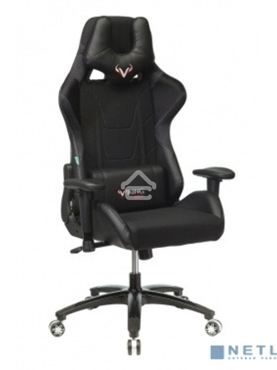 Кресло игровое Бюрократ VIKING 4 AERO BLACK EDITION черный искусст.кожа/ткань
