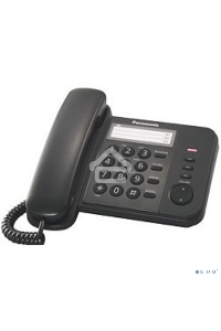 Телефон проводной Panasonic KX-TS2352RUB черный {индикатор вызова,порт для доп. телеф. оборуд.,4 уровня громкости звонка}