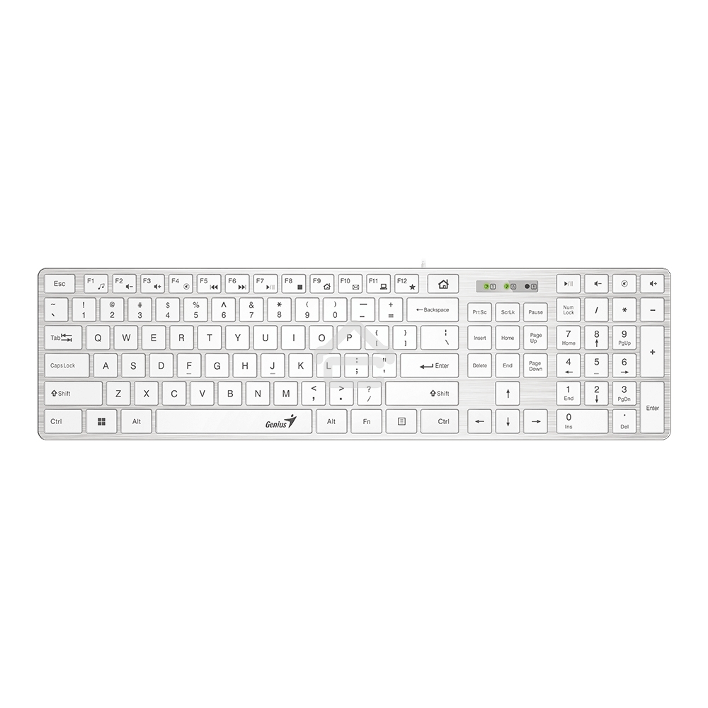 Клавиатура Genius SlimStar 126 wired keyboard белый color (12 Multimedia Function Keys and 4 dedicated Hotkeys for Quick Commands, Ultra-Slim Keycaps)