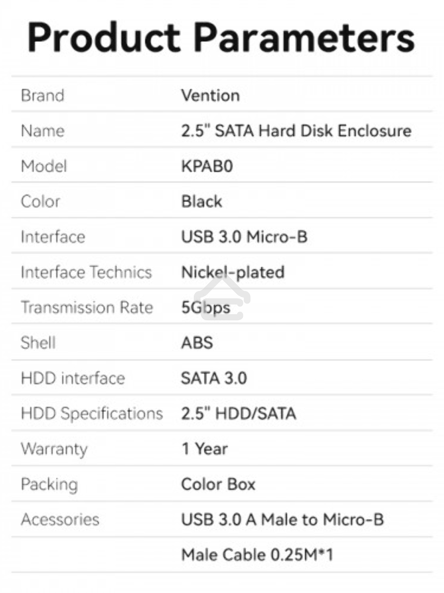 Внешний корпус Vention для HDD/SSD 2.5