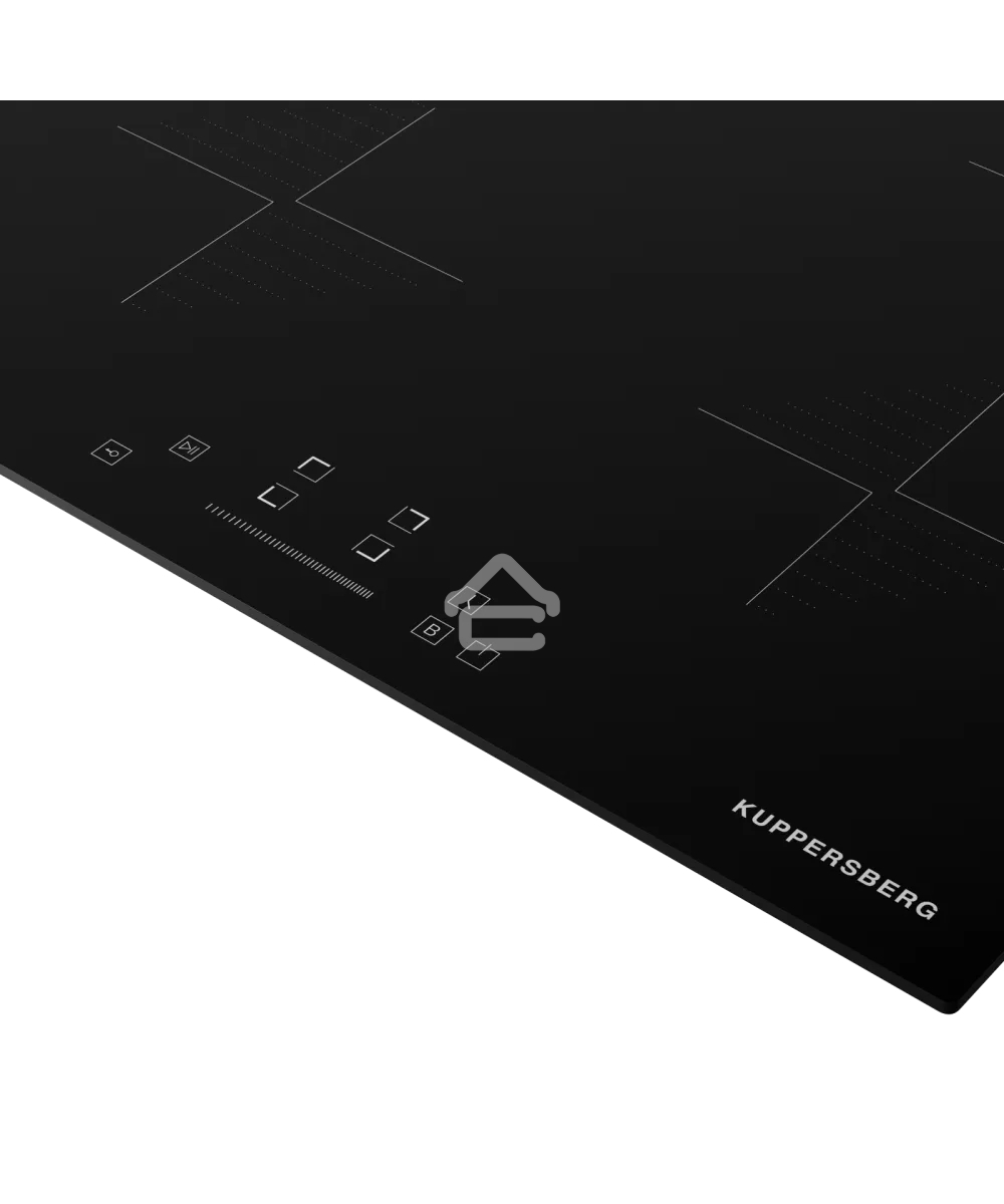 Варочная поверхность Kuppersberg ICI 604 60 см, индукция, High-Tech, inverter, прямой край, 9 уровней мощности, бустер, Stop and Go, автоматическое отключение, таймер, индикатор остаточного тепла, сенсорное/слайдерное управление, черный