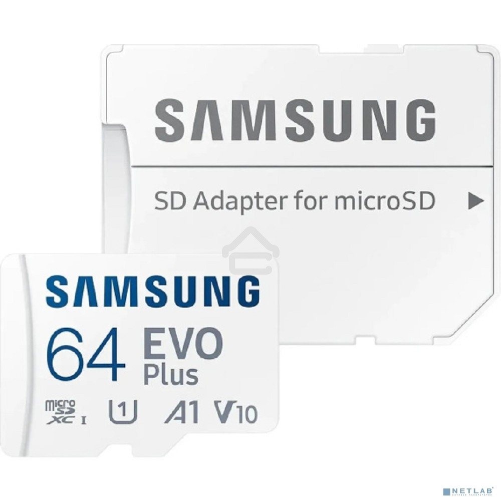 Флеш карта microSD 64Gb SAMSUNG EVO PLUS microSDXC Class 10, UHS-I, (SD адаптер) 130MB/s