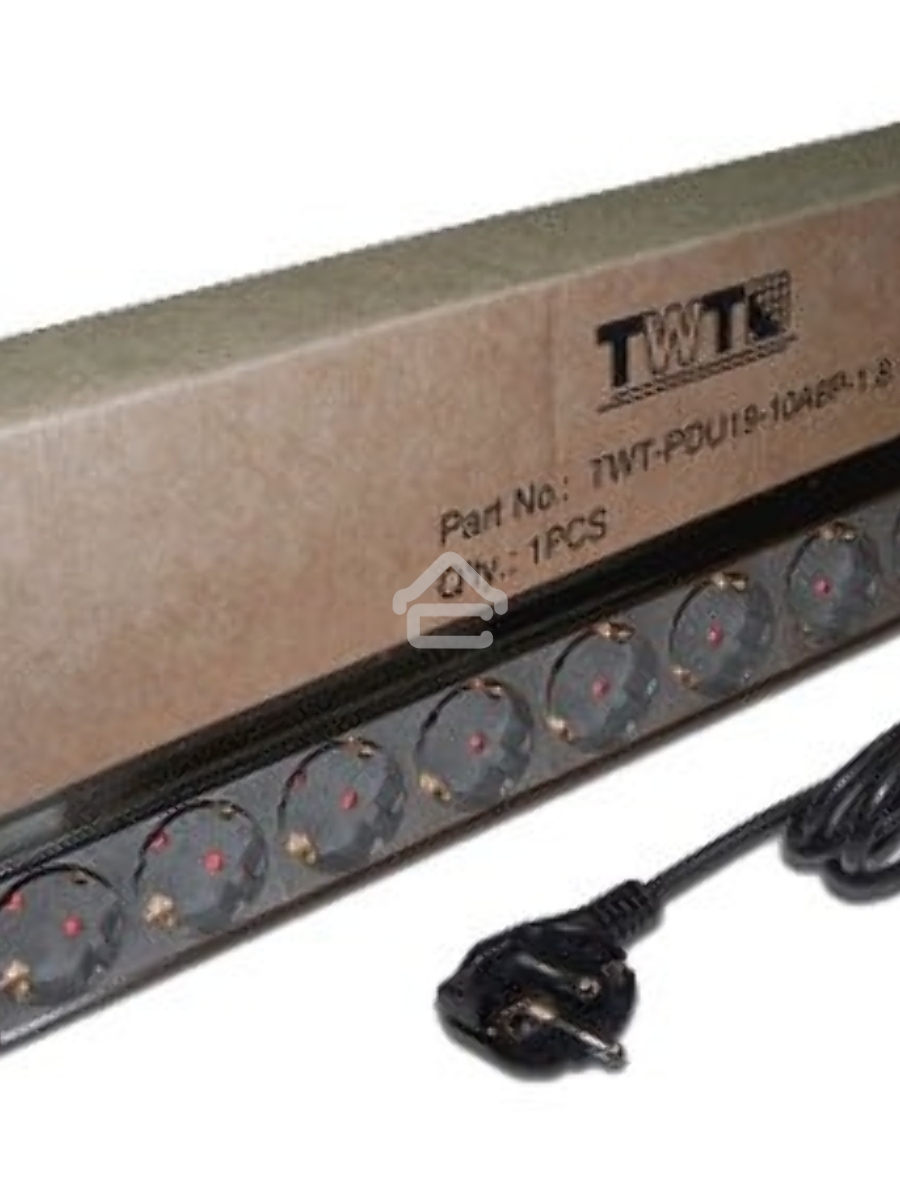 Блок распределения питания Lanmaster TWT-PDU19-10A8P-1.8 гор.размещ. 8xSchuko базовые 10A Schuko 1.8м