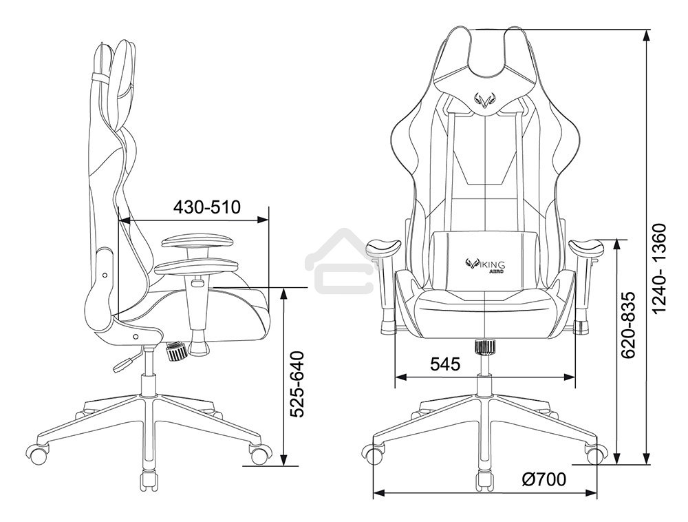 Кресло игровое Бюрократ VIKING 5 AERO WHITE черный/белый искусственная кожа