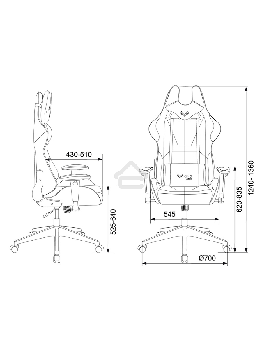 Кресло игровое Бюрократ VIKING 5 AERO WHITE черный/белый искусственная кожа
