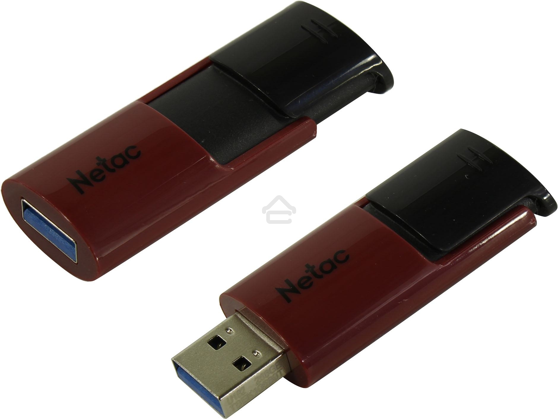 Флешка USB Netac U182 (NT03U182N-032G-30RE), 32Gb, USB 3.0, R/W 70/30, черный/красный