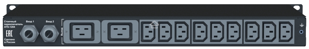 Автоматический ввод резерва ELEMY RACK ATS, 1U, 220В, 32А, OLED, Ethernet, in (2) IEC309, out (2) C19 (9) C13